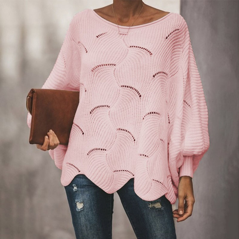 Dames Gebreide Trui – Pullover met Lange Mouwen, Warme Trui voor Herfst en Winter