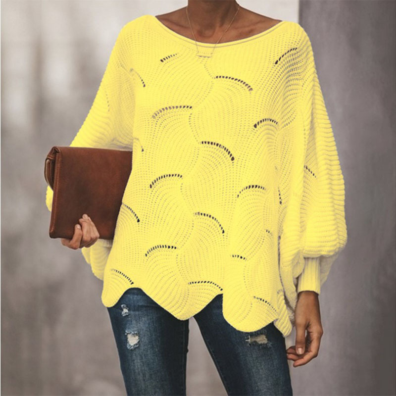 Dames Gebreide Trui – Pullover met Lange Mouwen, Warme Trui voor Herfst en Winter