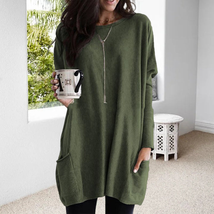 Dames Gebreide Trui met Zakken – Casual, Herfst/Winter