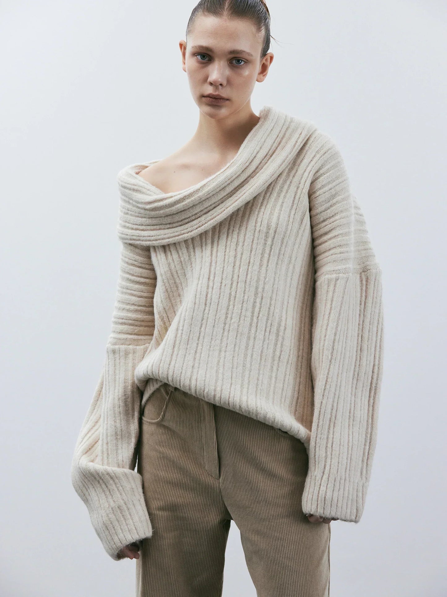 Dames Oversized Gebreide Trui – Casual Herfst/Winter, Lange Mouwen