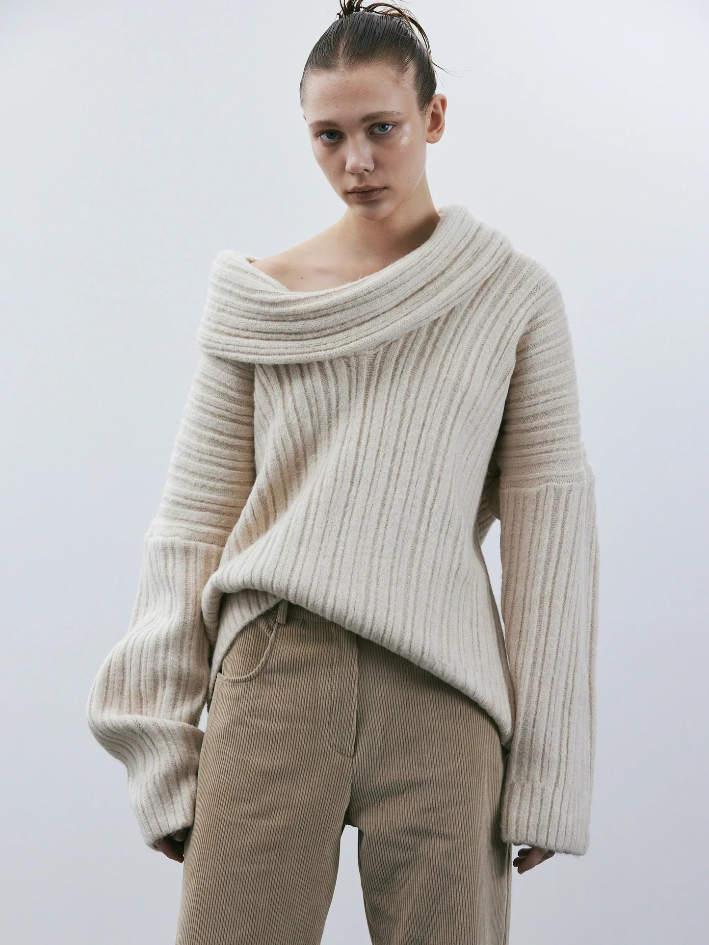Dames Oversized Gebreide Trui – Casual Herfst/Winter, Lange Mouwen