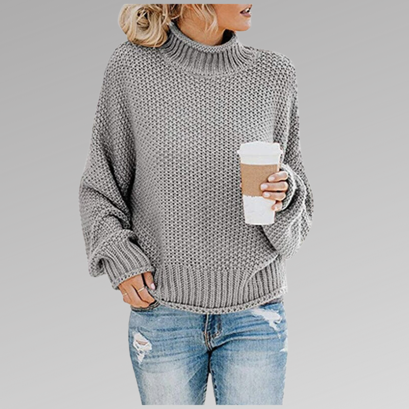 Dames Gebreide Trui – Lange Mouw, Ronde Hals, Casual voor Herfst en Winter