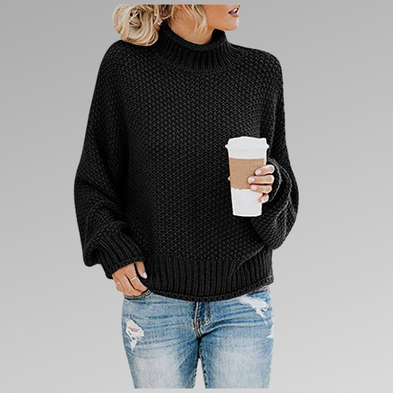 Dames Gebreide Trui – Lange Mouw, Ronde Hals, Casual voor Herfst en Winter