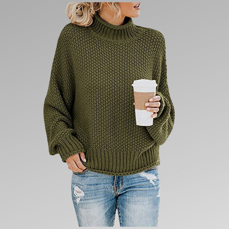 Dames Gebreide Trui – Lange Mouw, Ronde Hals, Casual voor Herfst en Winter