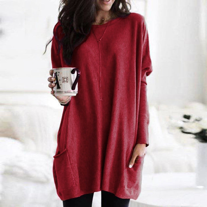 Dames Gebreide Trui met Zakken – Casual, Herfst/Winter