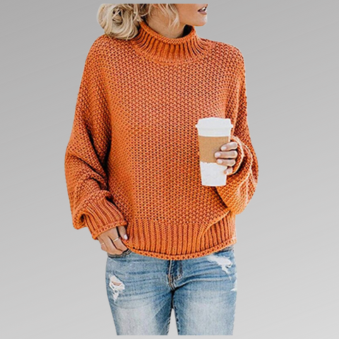 Dames Gebreide Trui – Lange Mouw, Ronde Hals, Casual voor Herfst en Winter