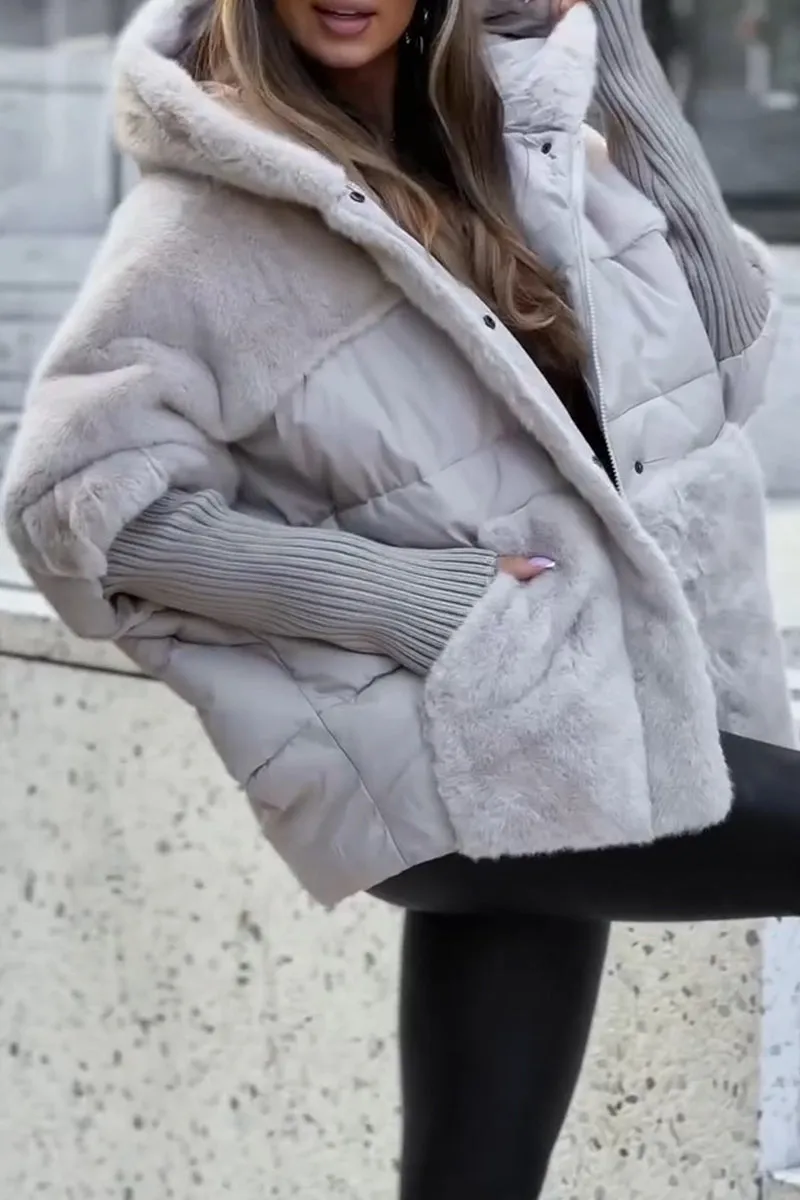 Dames Gewatteerde Winterjas – Met Capuchon, Casual Buitenjas voor Winter