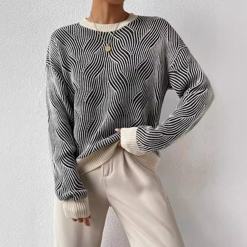 Dames Gebreide Coltrui – Warme Wintertrui, Casual voor Herfst en Winter