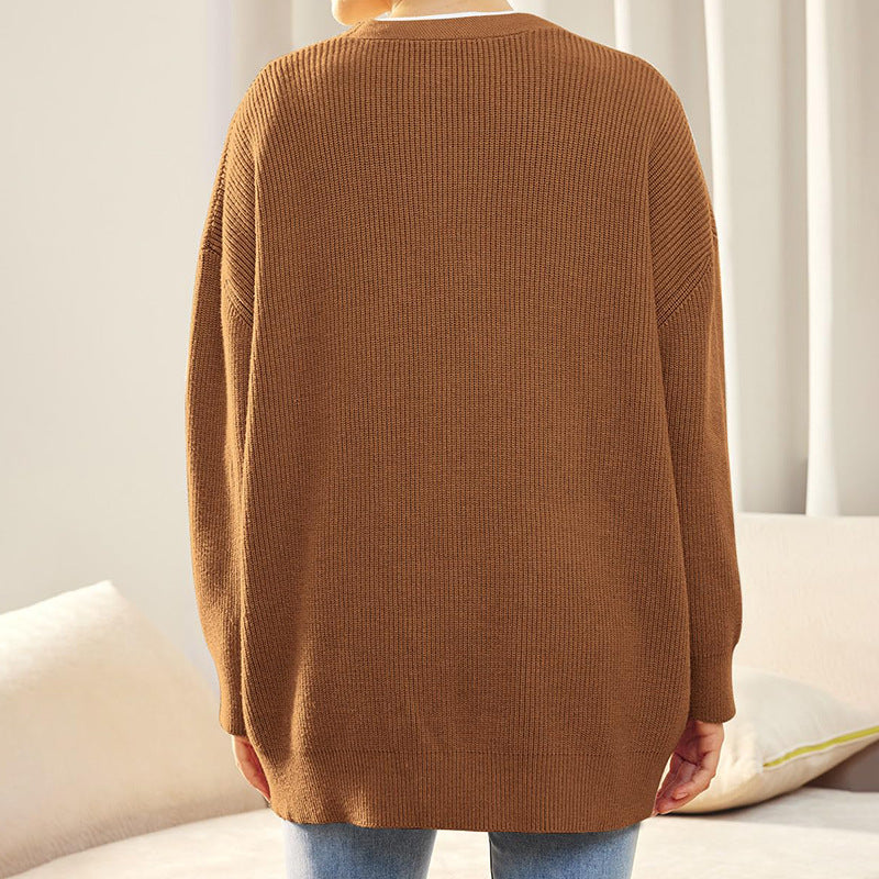 Dames Regular Fit Wintertrui – Basic Lange Mouw, Casual Pullover voor Herfst en Winter