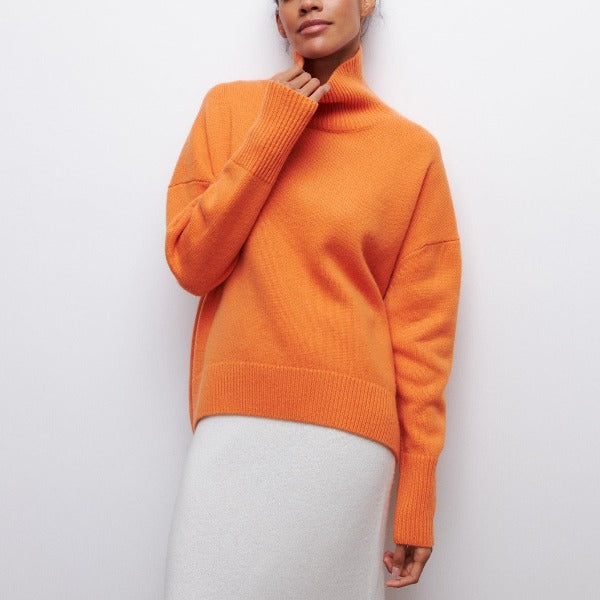 Dames Gebreide Coltrui – Hoge Col Rollneck Trui, Winter, Lange Mouwen, Casual & Business