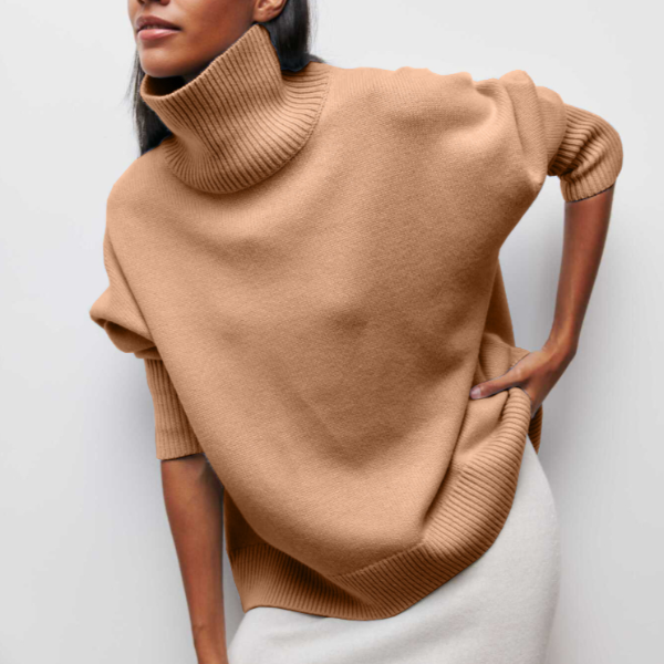 Dames Gebreide Coltrui – Hoge Col Rollneck Trui, Winter, Lange Mouwen, Casual & Business