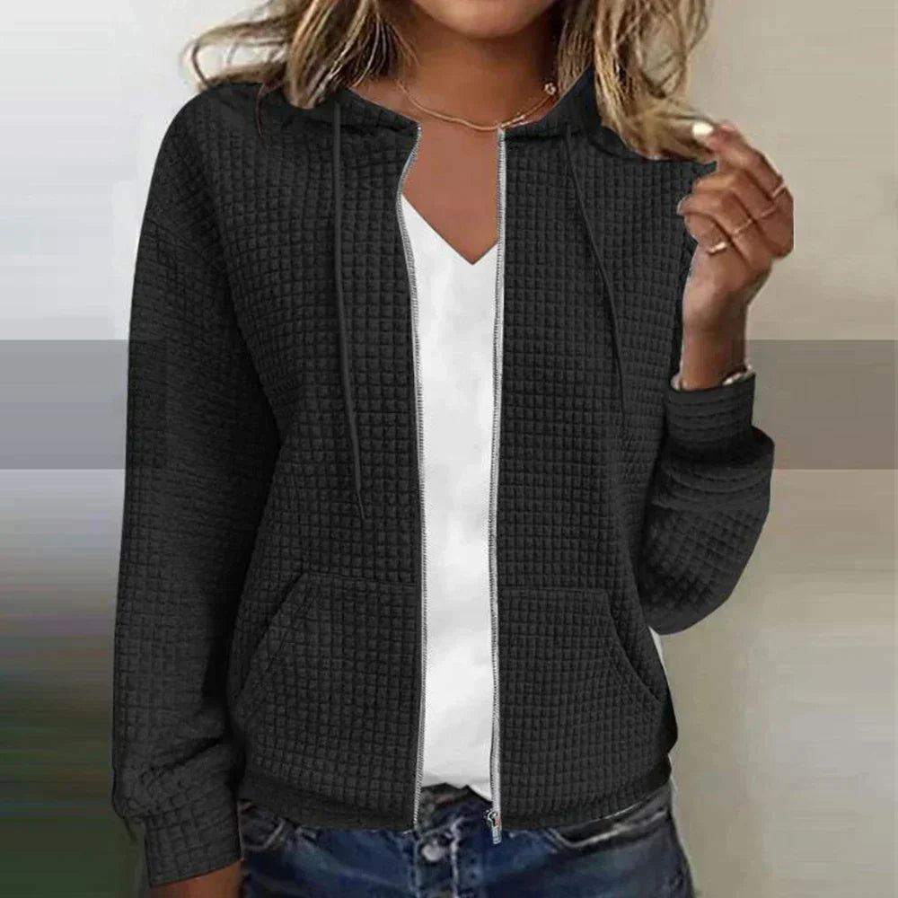 Dames Geruite Jas – Ruitpatroon, Casual Tussenjas voor Herfst en Winter