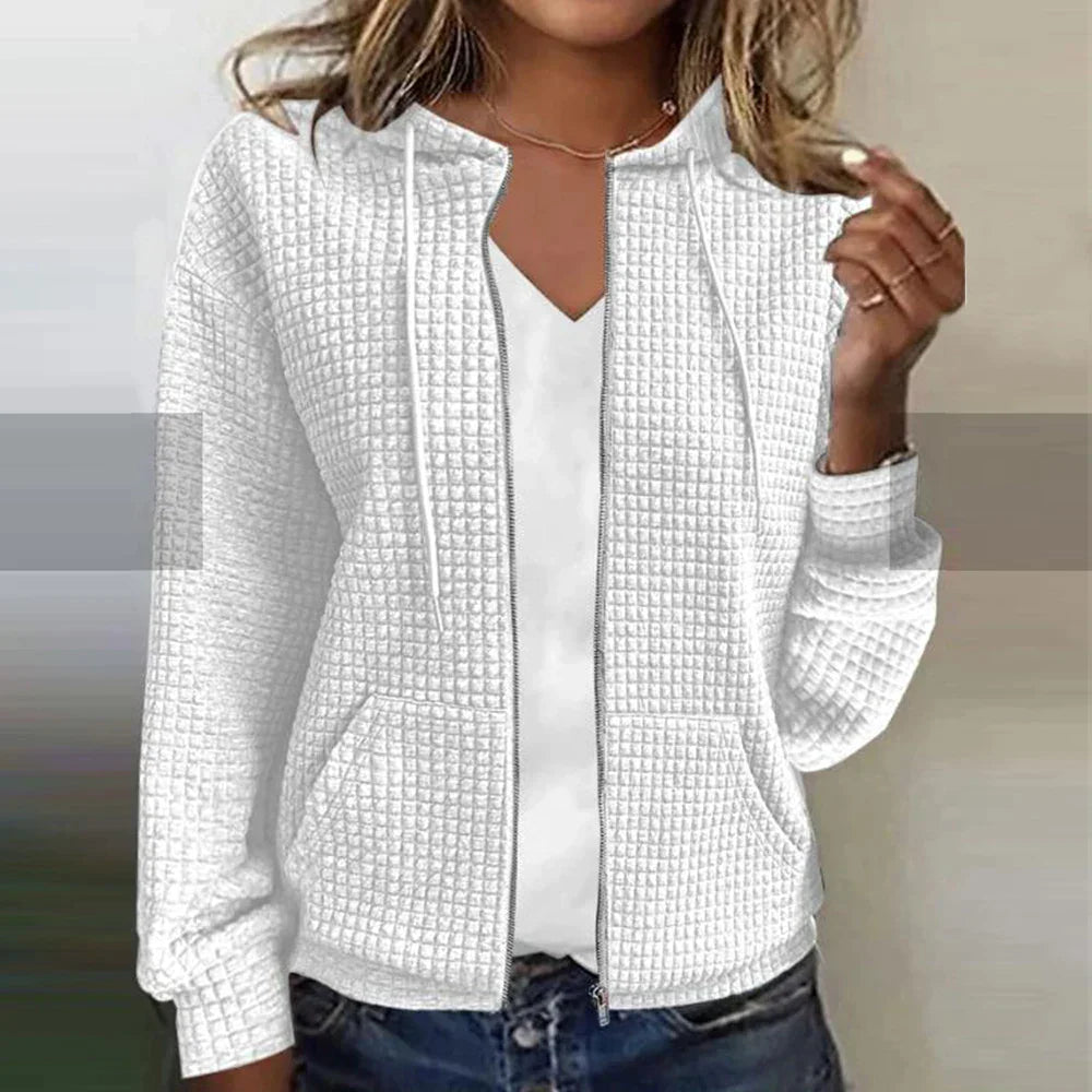 Dames Geruite Jas – Ruitpatroon, Casual Tussenjas voor Herfst en Winter