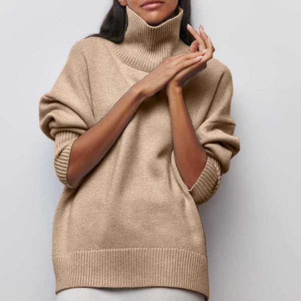 Dames Gebreide Coltrui – Hoge Col Rollneck Trui, Winter, Lange Mouwen, Casual & Business
