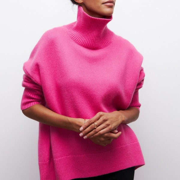 Dames Gebreide Coltrui – Hoge Col Rollneck Trui, Winter, Lange Mouwen, Casual & Business
