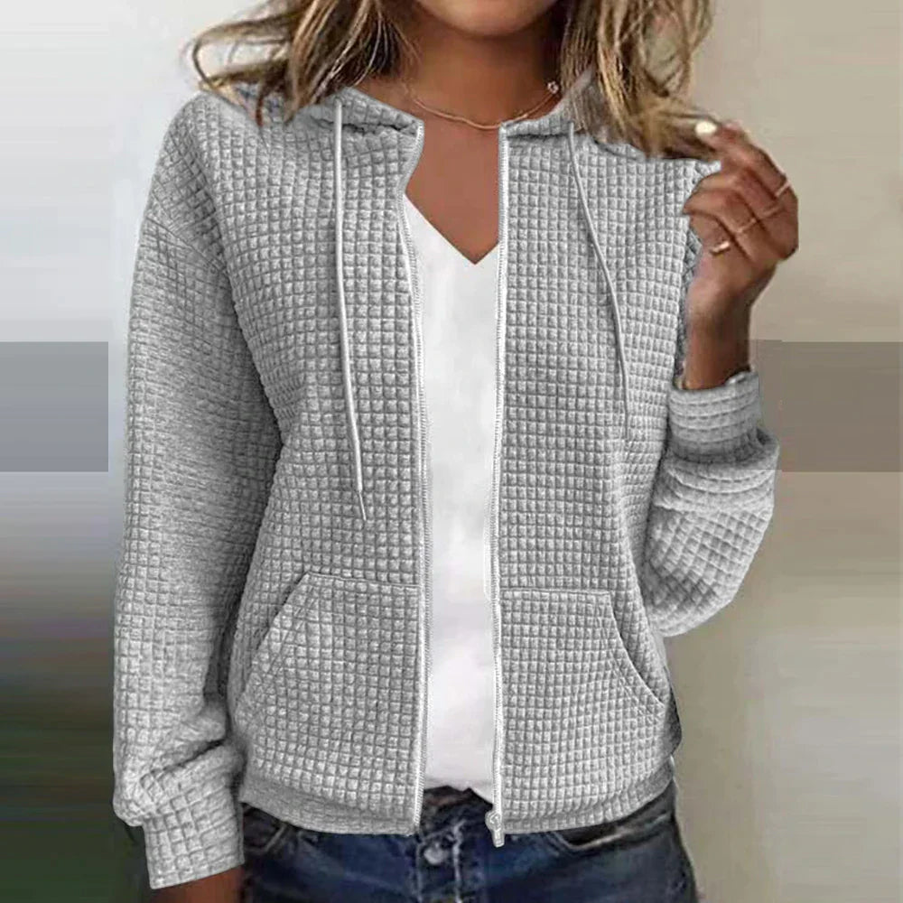 Dames Geruite Jas – Ruitpatroon, Casual Tussenjas voor Herfst en Winter