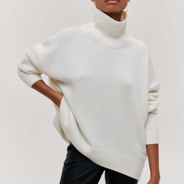 Dames Gebreide Coltrui – Hoge Col Rollneck Trui, Winter, Lange Mouwen, Casual & Business