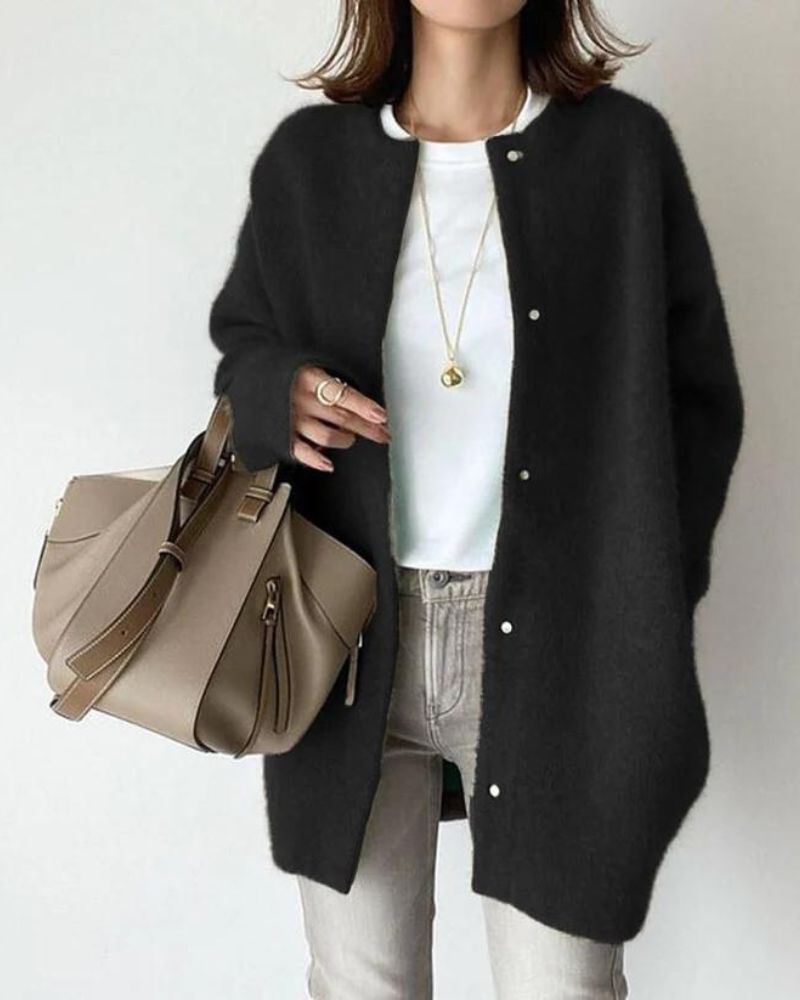 Dames Regular Fit Vest / Cardigan – Lange Mouwen, Casual voor Werk en Dagelijks