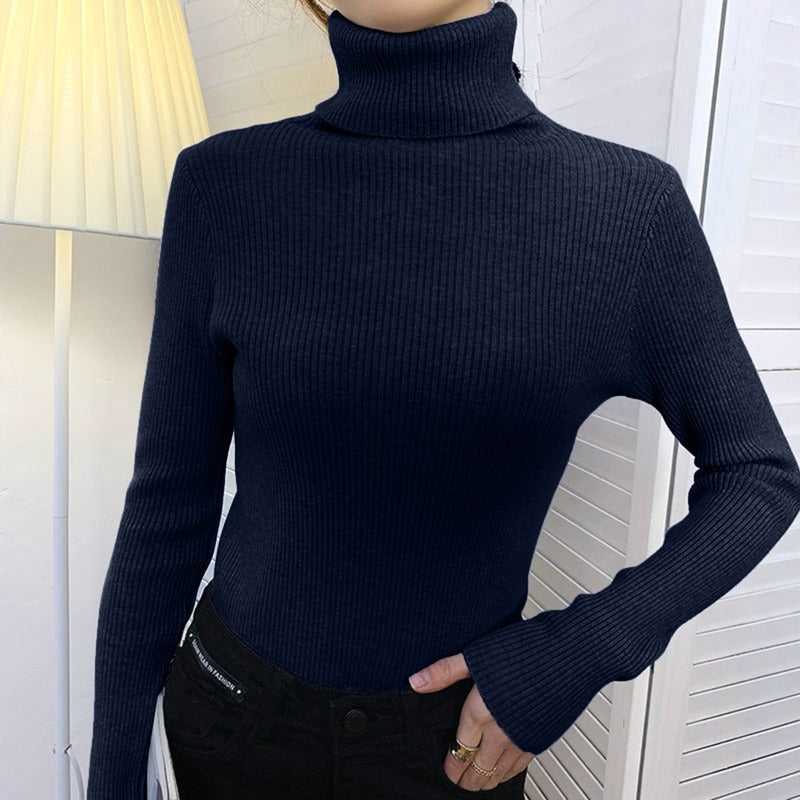 Dames Basic Coltrui – Hoge col, lange mouw, casual/kantoor, herfst en winter