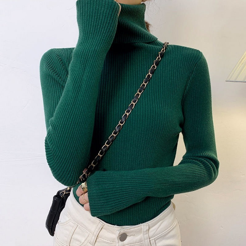 Dames Basic Coltrui – Hoge col, lange mouw, casual/kantoor, herfst en winter