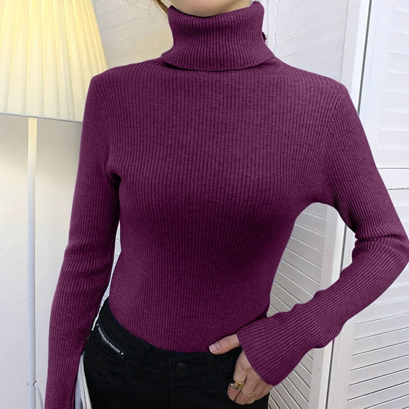 Dames Basic Coltrui – Hoge col, lange mouw, casual/kantoor, herfst en winter