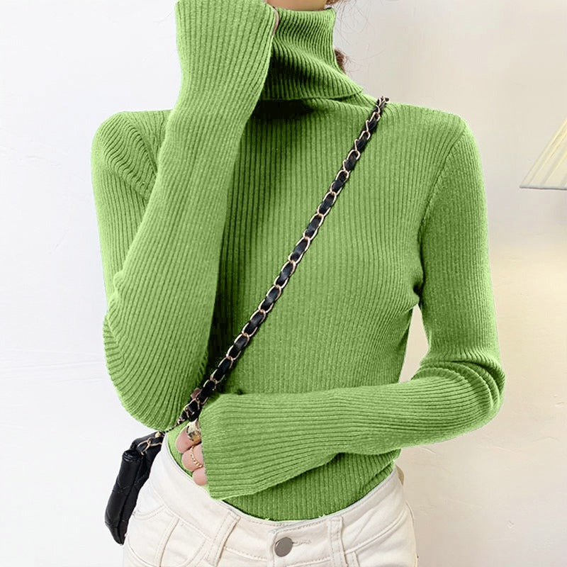 Dames Basic Coltrui – Hoge col, lange mouw, casual/kantoor, herfst en winter