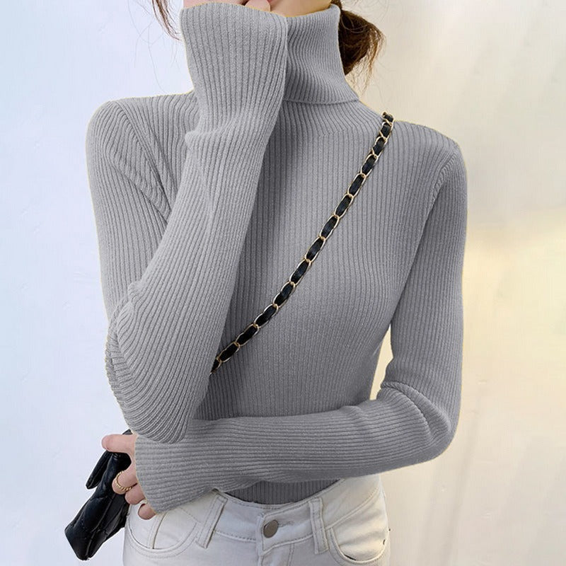 Dames Basic Coltrui – Hoge col, lange mouw, casual/kantoor, herfst en winter