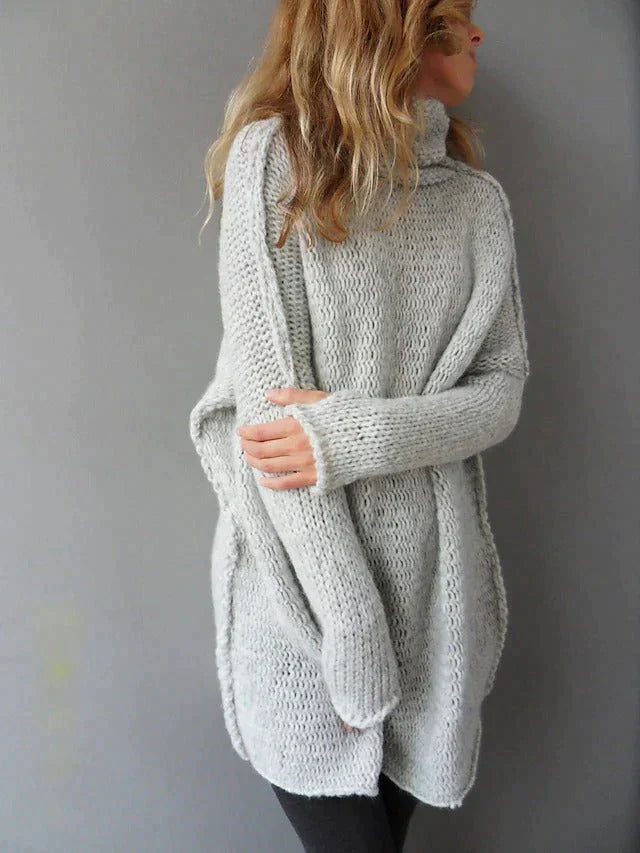 Dames Oversized Gebreide Trui – Lange Mouw, Casual Herfst/Winter