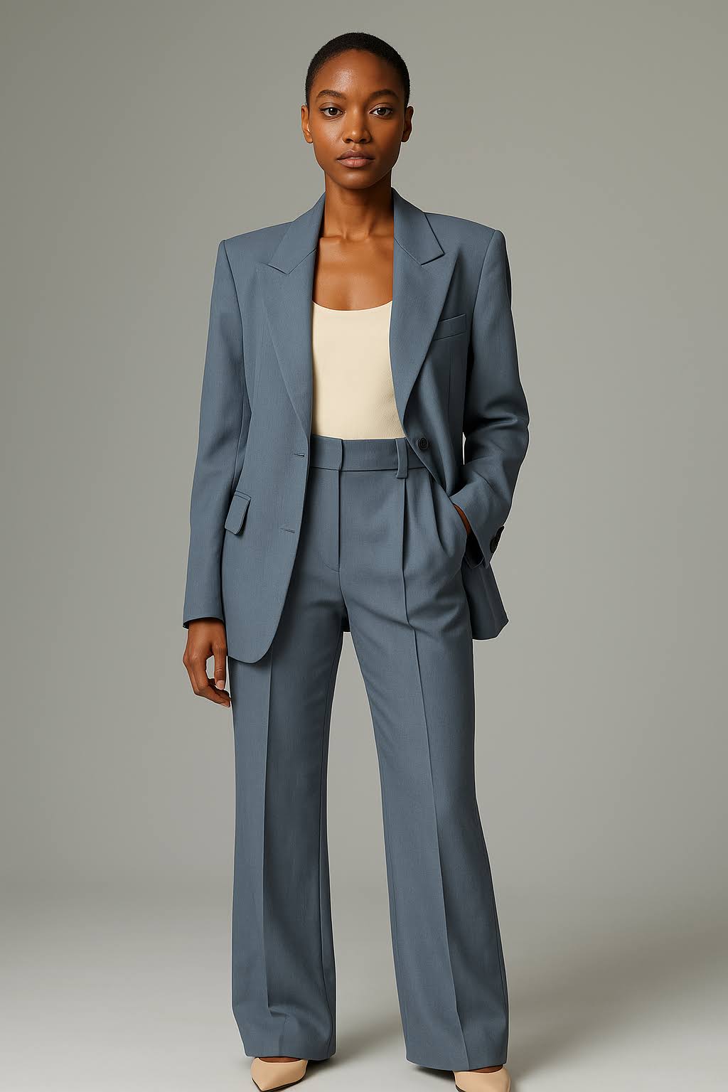 Dames 2-delig Broekpak – Blazer en Pantalon Set, Zakelijk voor Kantoor en FormeelHeren 2-delig Pak