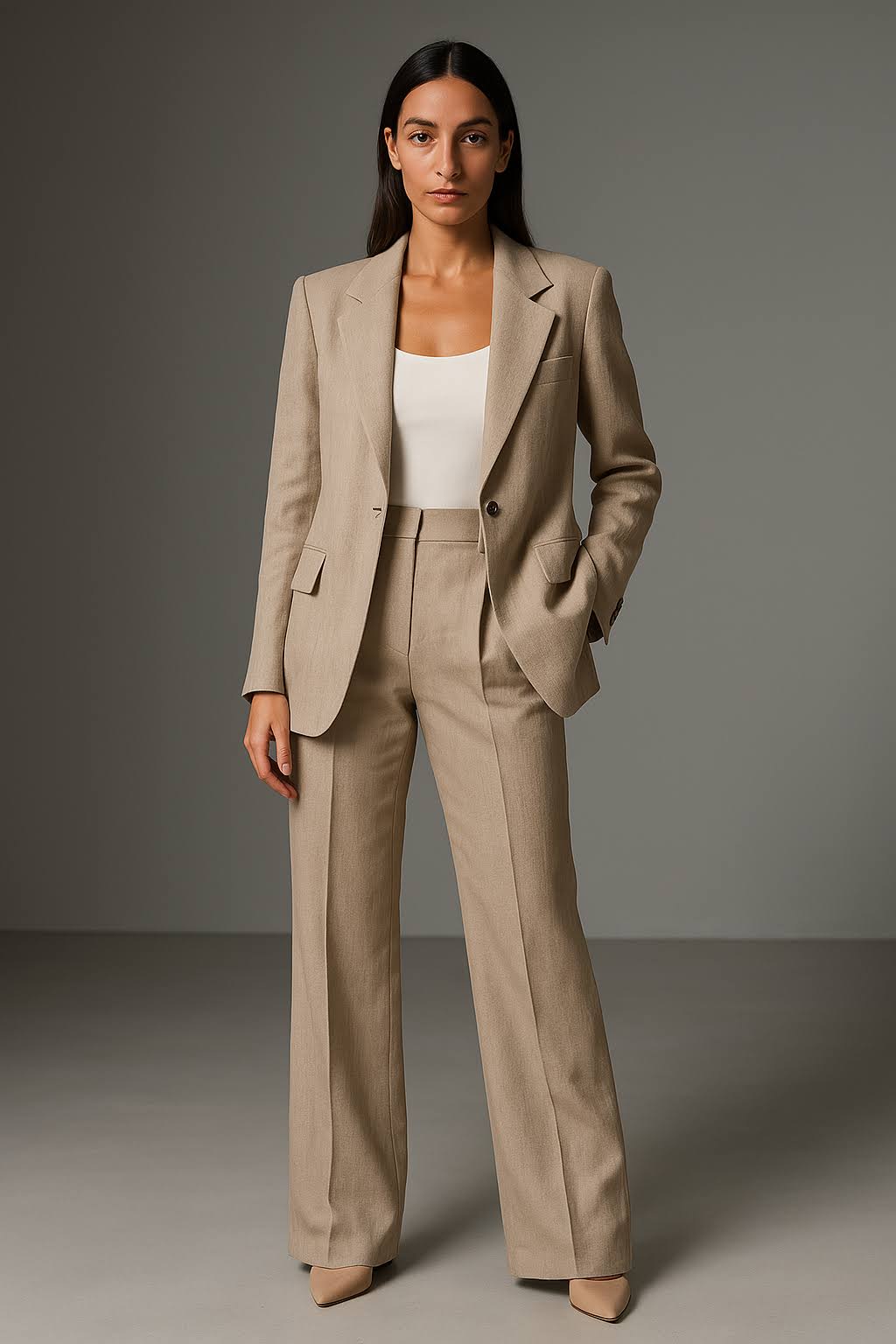 Dames 2-delig Broekpak – Blazer en Pantalon Set, Zakelijk voor Kantoor en FormeelHeren 2-delig Pak
