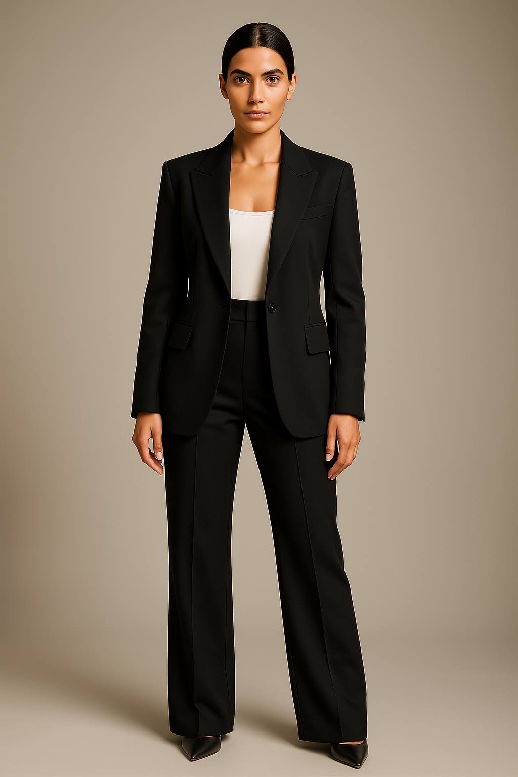 Dames 2-delig Broekpak – Blazer en Pantalon Set, Zakelijk voor Kantoor en FormeelHeren 2-delig Pak