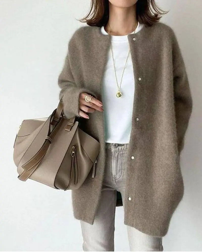 Dames Gebreid Cardigan Vest – Casual voor Herfst en Winter