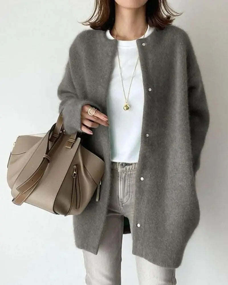 Dames Gebreid Cardigan Vest – Casual voor Herfst en Winter