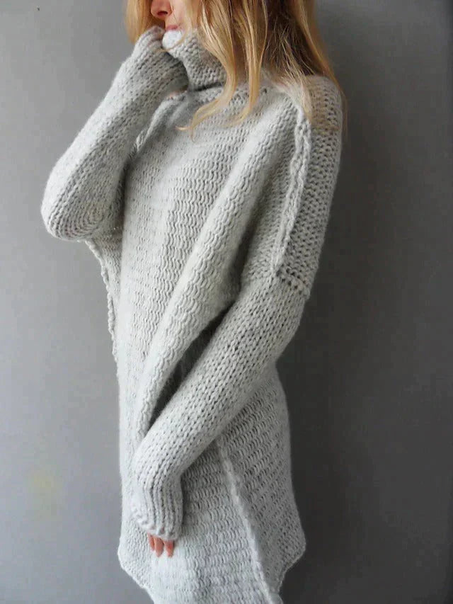 Dames Oversized Gebreide Trui – Lange Mouw, Casual Herfst/Winter