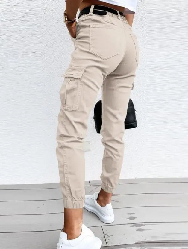 Dames Hoge Taille Cargo Broek – Met Cargozakken, Casual Streetwear
