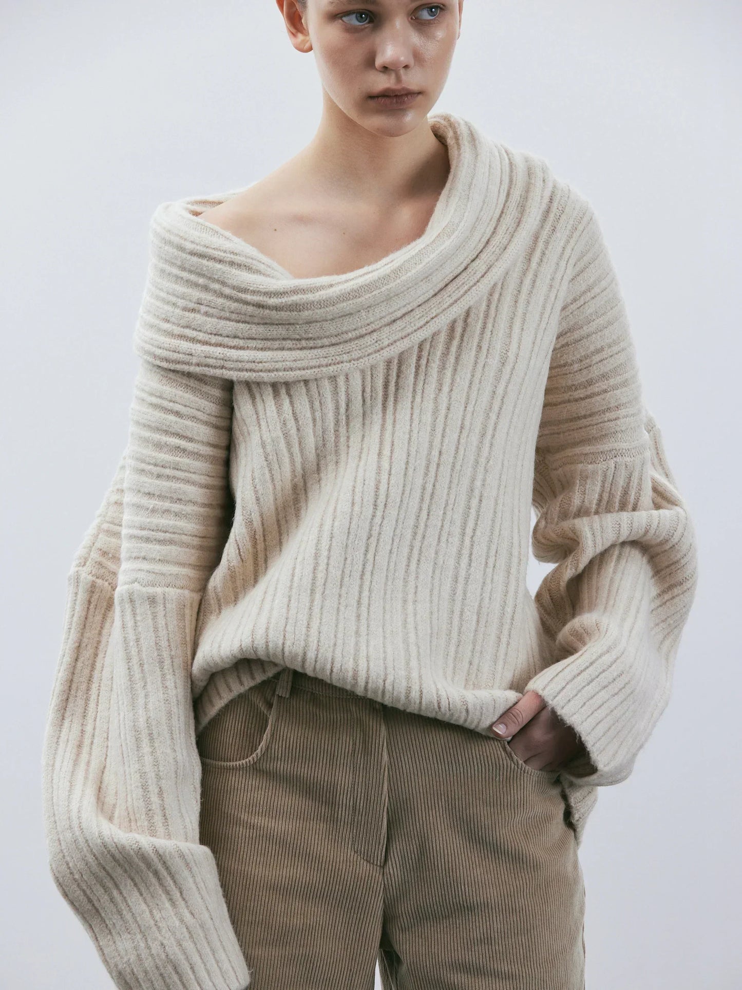 Dames Oversized Gebreide Trui – Casual Herfst/Winter, Lange Mouwen