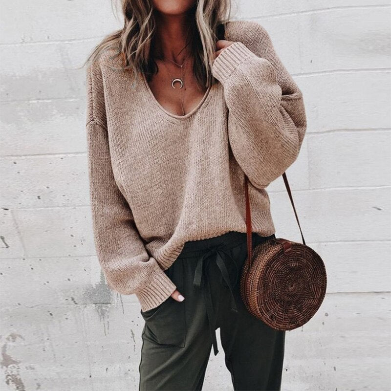 Dames Gebreide Trui – Lange Mouwen, Casual, Herfst/Winter