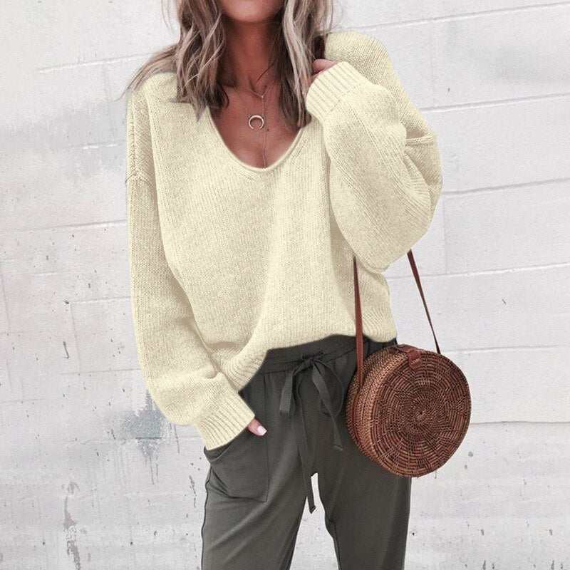 Dames Gebreide Trui – Lange Mouwen, Casual, Herfst/Winter
