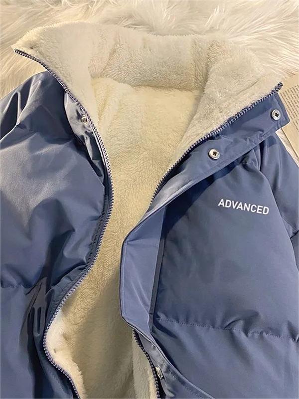 Dames Vintage Korte Gevoerde Jas – Effen, Opstaande Kraag met Rits, Tussenjas voor Herfst