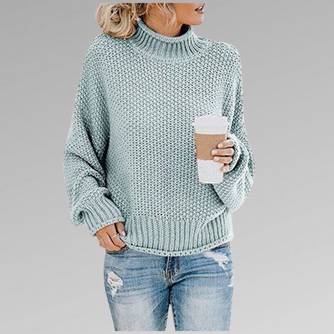 Dames Gebreide Trui – Lange Mouw, Ronde Hals, Casual voor Herfst en Winter