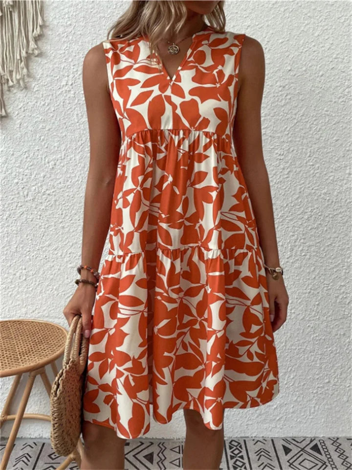 Katoenen Zomerjurk met Bloemenprint – Comfortabele Dagelijkse Outfit