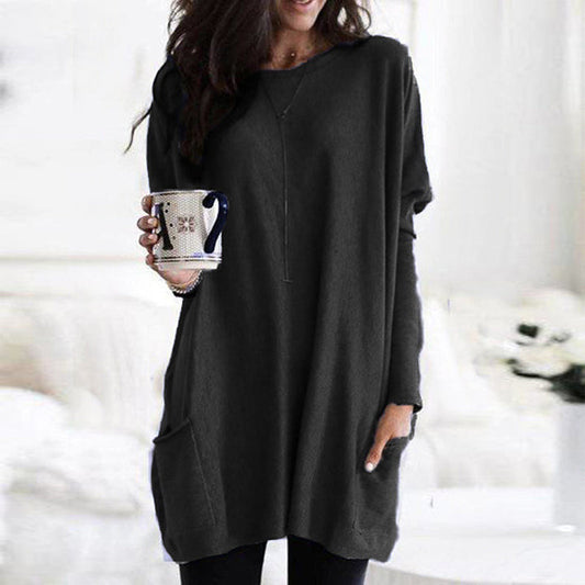 Dames Gebreide Trui met Zakken – Casual, Herfst/Winter
