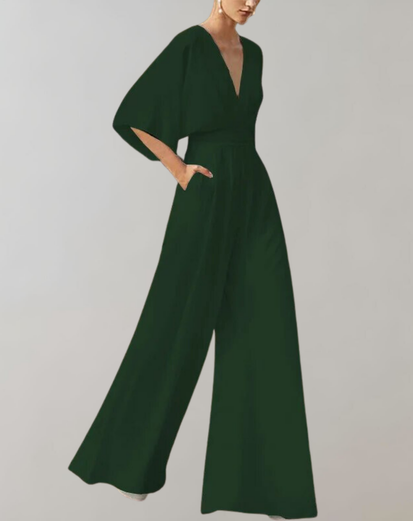Dames Jumpsuit met Wijde Pijpen – Feest, Avondkleding, Bruiloft Gast