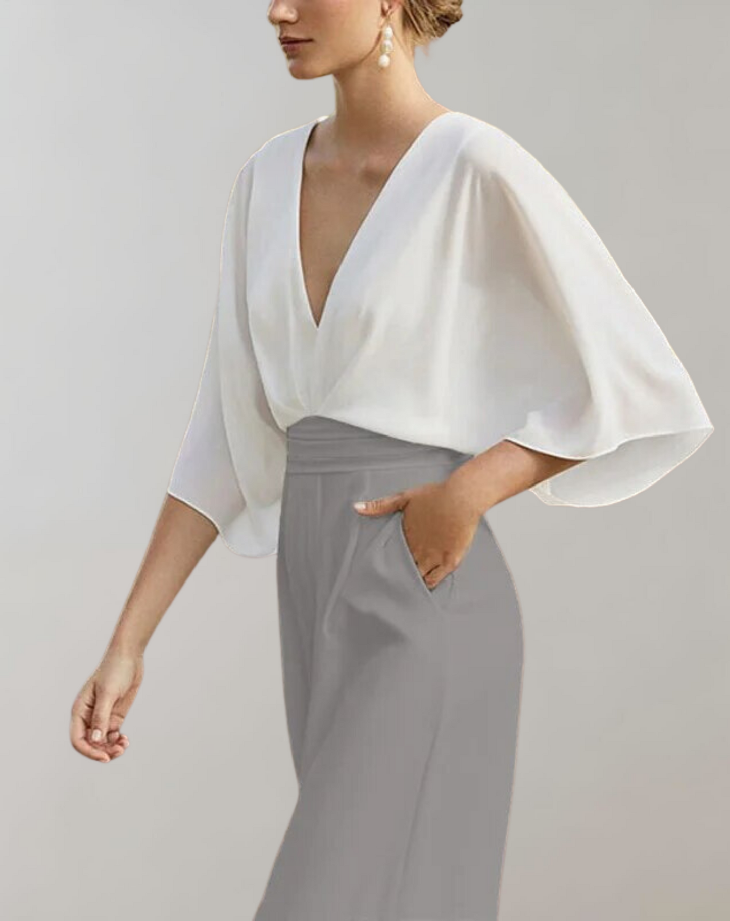 Dames Jumpsuit met Wijde Pijpen – Feest, Avondkleding, Bruiloft Gast