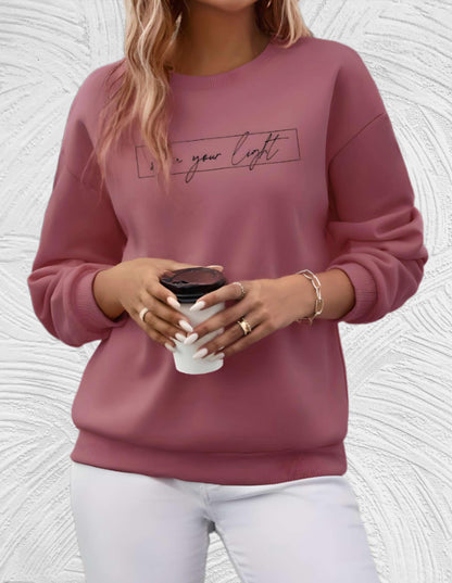Dames Oversized Sweatshirt – Met Slogan Tekstprint, Casual Streetwear, Ronde Hals, Zonder Capuchon