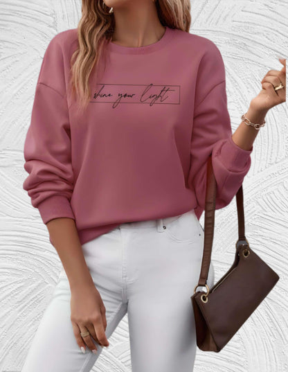 Dames Oversized Sweatshirt – Met Slogan Tekstprint, Casual Streetwear, Ronde Hals, Zonder Capuchon