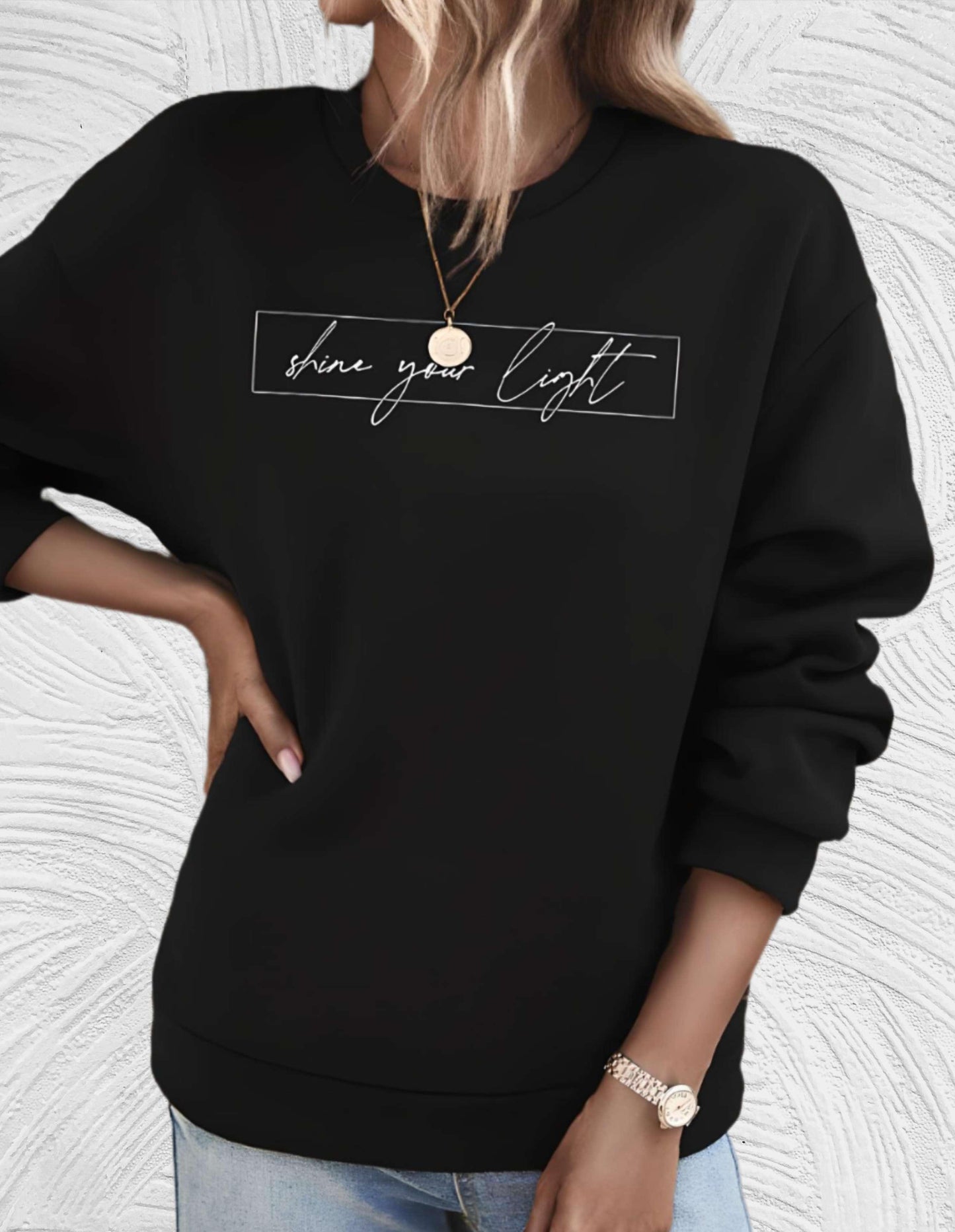 Dames Oversized Sweatshirt – Met Slogan Tekstprint, Casual Streetwear, Ronde Hals, Zonder Capuchon