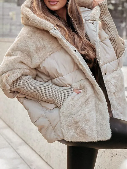 Dames Gewatteerde Winterjas – Met Capuchon, Casual Buitenjas voor Winter