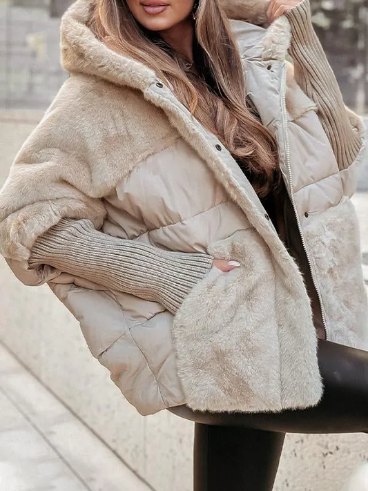Dames Gewatteerde Winterjas – Met Capuchon, Casual Buitenjas voor Winter