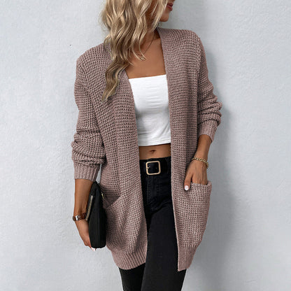 Dames Regular Fit Cardigan – Gebreid Vest, Lange Mouw, Casual en Zakelijk